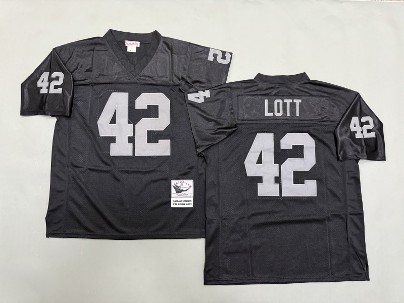 Men 2025 Nike Oakland Raiders #42 Lott black Throwback Limited NFL Jersey style 001